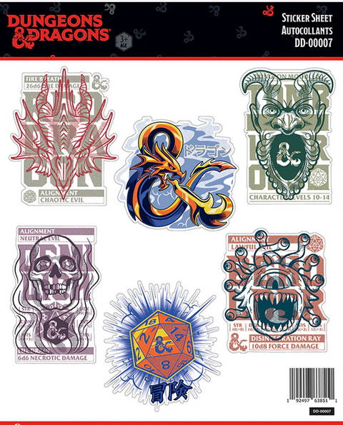 Dungeons & Dragons: Sticker Sheet DD-00007